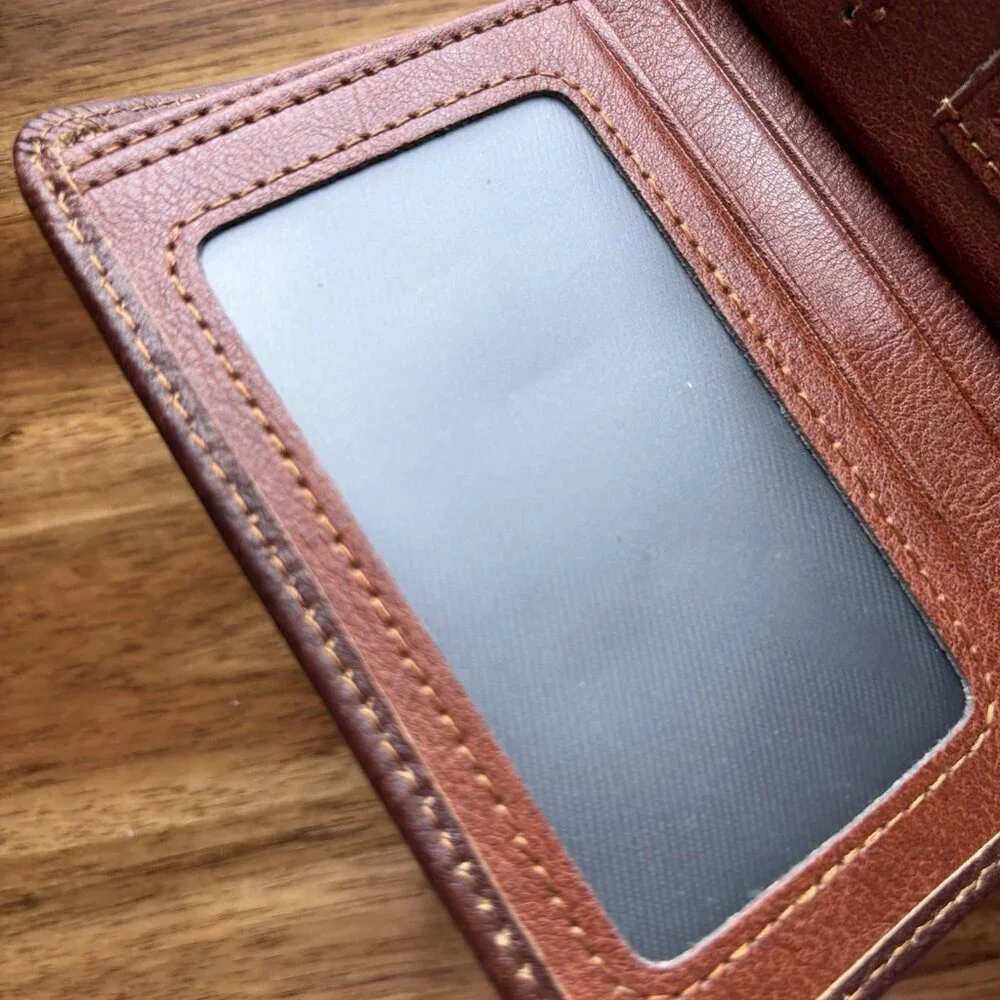 Men's Wallet-Ciephia RFID-Blocking Trifold Leather-Vintage Design Brown Classic